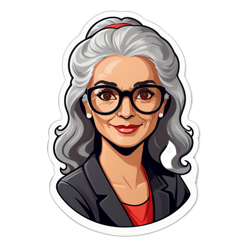Elegant Spanish Woman with Grey Hair and Glasses