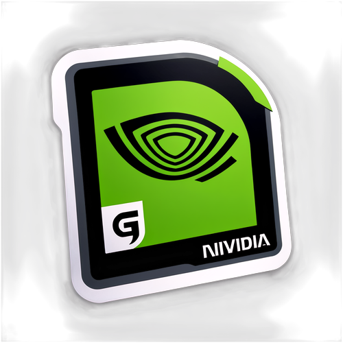 Sticker mit Nvidia-Logo und futuristischen Grafiken