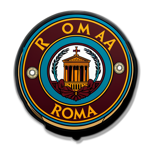 Kipande cha Sticker chenye Alama ya AS Roma katika Mandhari ya Kihistoria