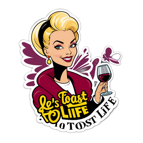 Sticker de Evangelina Anderson con una copa de vino