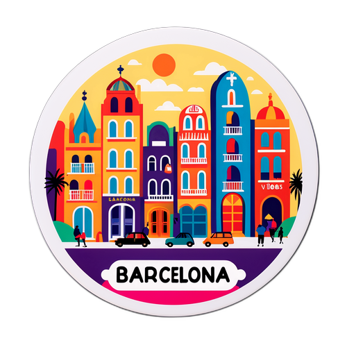 סצנה צבעונית מברצלונה