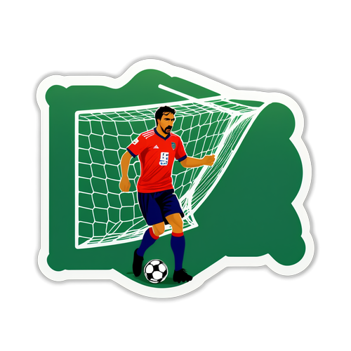 Design av klistermärke med fotbollsnät och spelare från Betis och Osasuna
