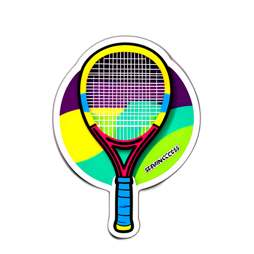 Design af en tennisracket med Holger Rune's signaturfarver