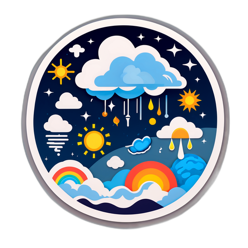 मौसम विज्ञान की जानकारी वाली स्टिकर