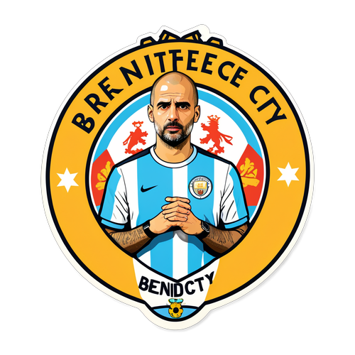 Sticker ya Pep Guardiola na Alama ya Manchester City