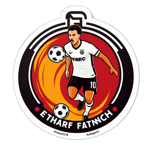 Sticker af dynamisk øjeblik fra kampen 'Eintracht Frankfurt vs. Galatasaray'