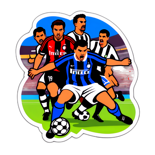 סטיקר של משחק כדורגל עז בין אינטר למילאן