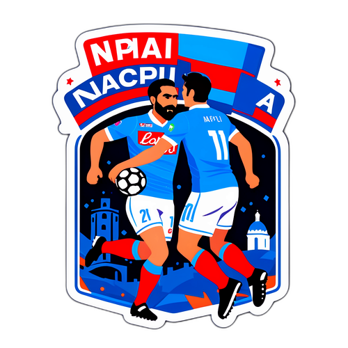 Sportliches, animiertes Grafik-Design von Napoli gegen Pisa