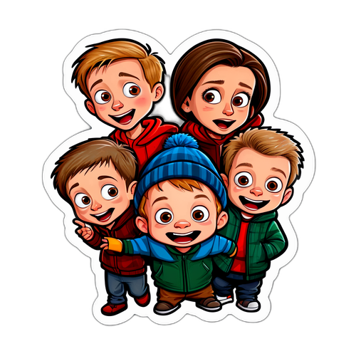 Otthon egyedül humorral készült matrica