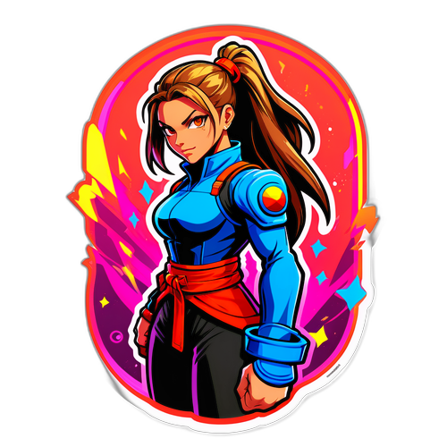 शक्तिशाली महिला पात्र का डायनेमिक स्टिकर