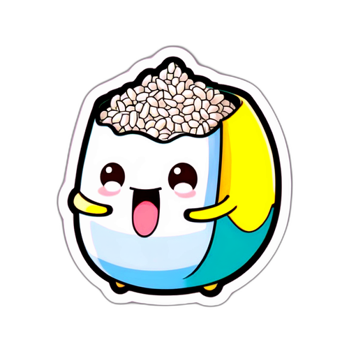 かわいい緊急米のキャラクターシール