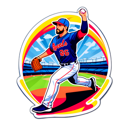 Dynamic Pitching Pose Sticker
