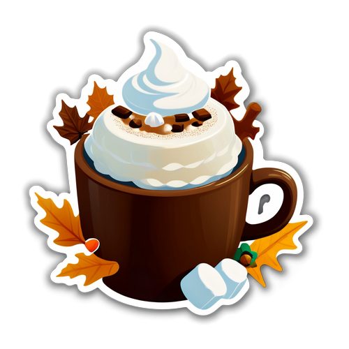 Cozy Autumn Hot Chocolate Sticker