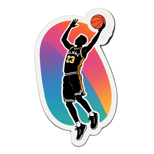 Minimalist na Sticker ng Basketball Player