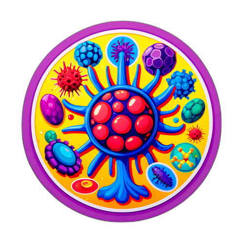 Poučné nálepky ilustrující adenovirus