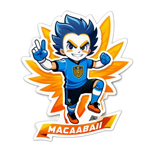 מדבקת מכבי נתניה - דמות ספורטיבית