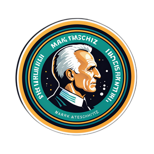 Ein edler, minimalistischer Aufkleber mit der Schrift von Mark Mateschitz