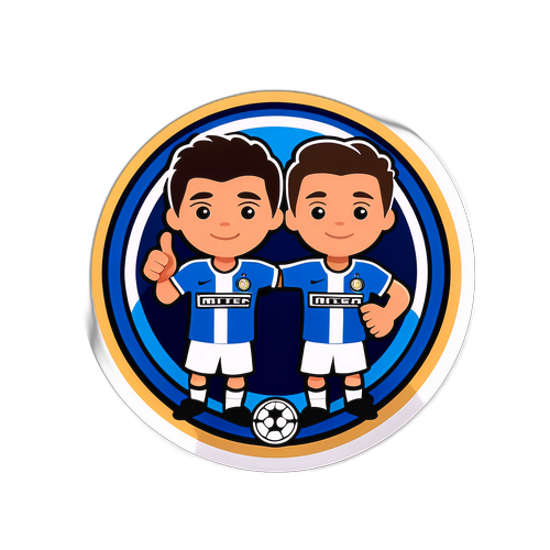 Thiết kế sticker thể hiện tình bạn giữa các cầu thủ của Inter Milan