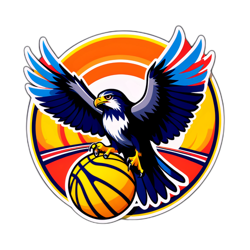 Isang Kamangha-manghang Grapiko ng Lawin sa Itaas ng Basketball Court