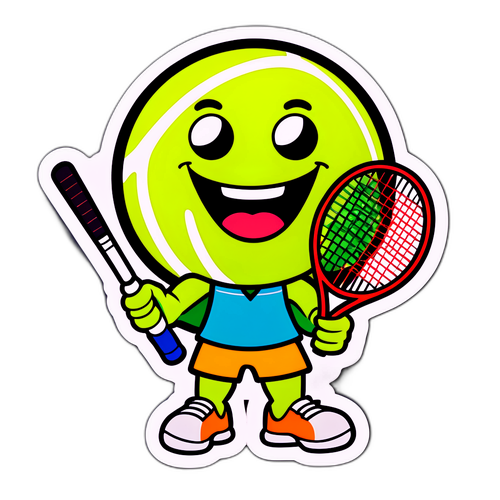 Fun Cartoonish Tennis Ball Character