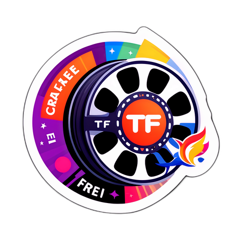 Sticker met TF1-logo op een filmrol
