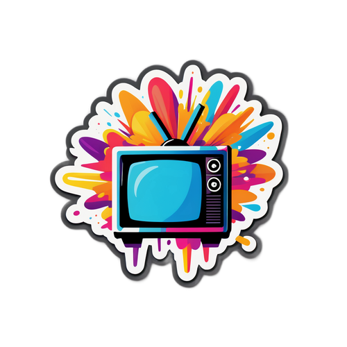 Stilig TV 2-logo med fargerike eksplosjoner