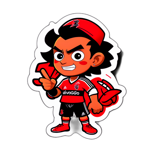 Adesivo do mascote do Flamengo motivando os torcedores