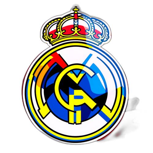 Stylový graffiti nálepka s logem Real Madrid