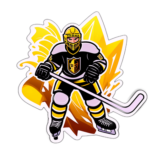 Golden Knight Hockey Action Sticker