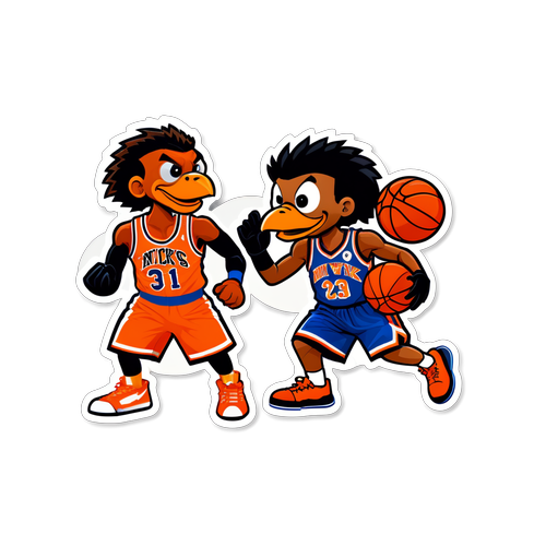 Sticker ng Pagsasagupaan ng mga Maskot ng Knicks at Hawks