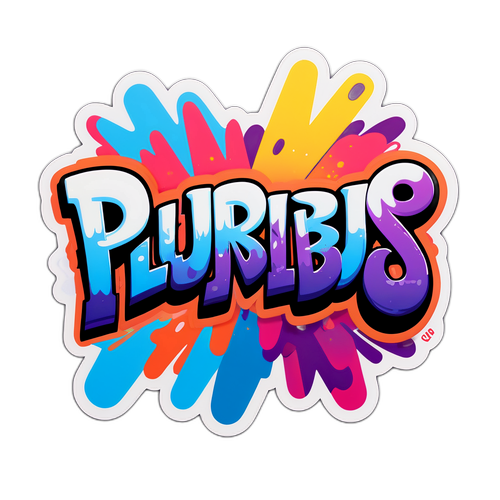 Ilustrația cuvântului 'Pluribus' în stil graffiti