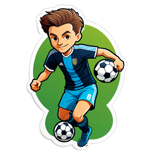 Dynamic Soccer Player Sticker