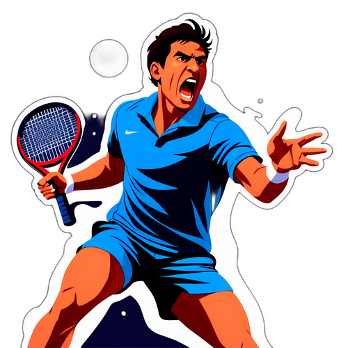 Stiker Dinamik Carlos Alcaraz dalam Aksi Tenis
