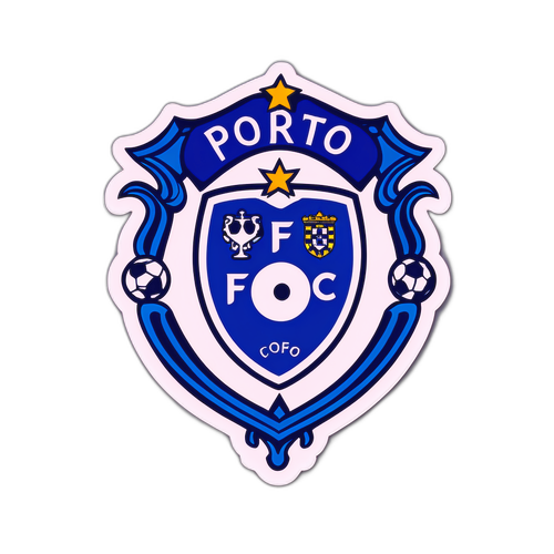 Logo FC Porto trên nền bóng đá