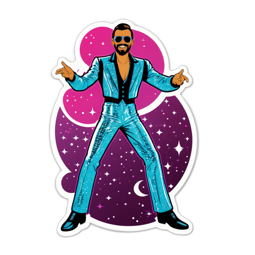 Máté Lékai csillogó diszkóöltözetben