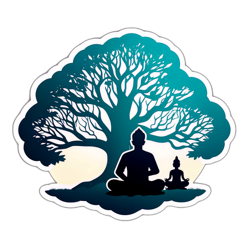 Стікери медитації під деревом
