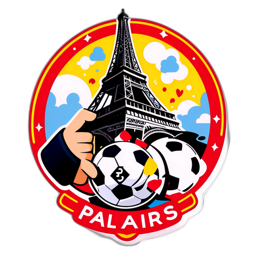 Biểu tượng Paris với tháp Eiffel và bóng đá