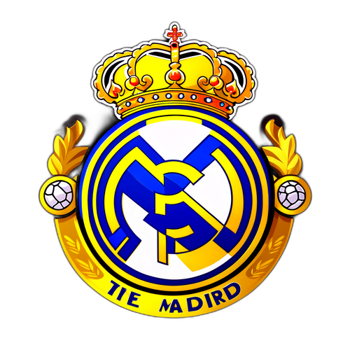 Логотип Реал Мадрид в стильной рамке с золотой короной