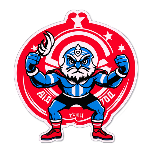 מדבקה נועזת של מסמן הפועל תל אביב בפוזה גיבור