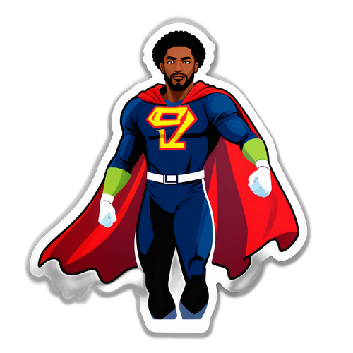 Adesivo de Malcolm Butler com capa de super-herói