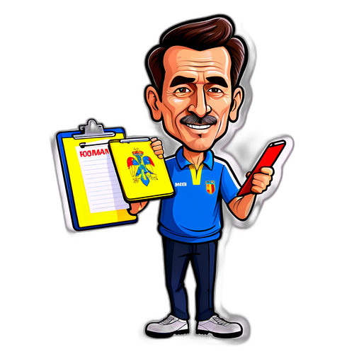 Caricatura antrenorului echipei române