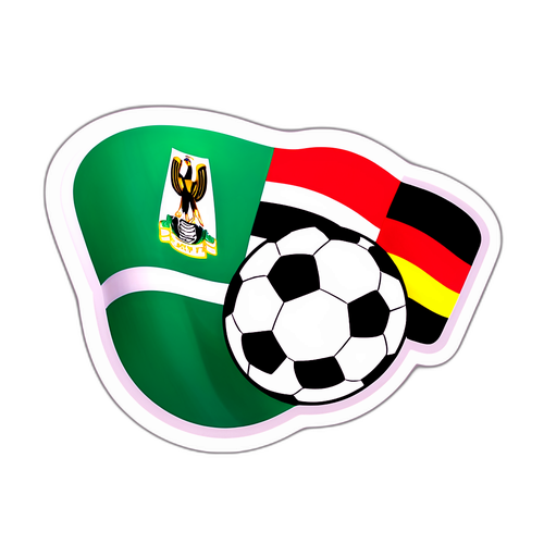 Sticker van de spannende voetbalwedstrijd tussen Egypte en Zimbabwe