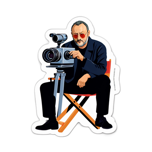 Jean Reno con macchina da presa