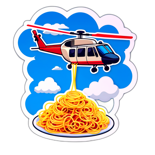 Un elicopter care livrează spaghetti