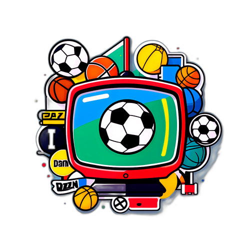 Stylisierter Fernseher mit DAZN-Logo und Sporticons