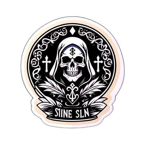 Sticker van de Sinner dealer met mystieke symbolen