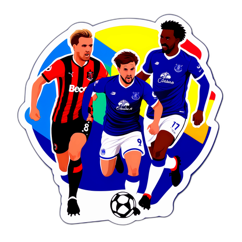 Energická fotbalová scéna mezi Evertonem a Bournemouthem