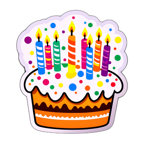 जन्मदिन का केक स्टिकर