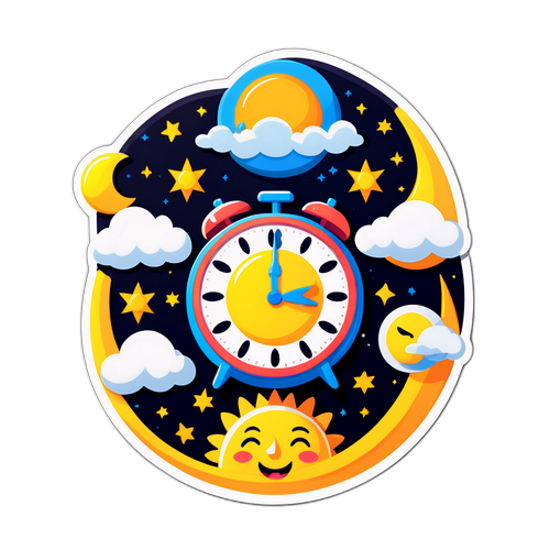 Masigla at Makulay na Disenyo ng Oras ng Daylight Saving Time 2025