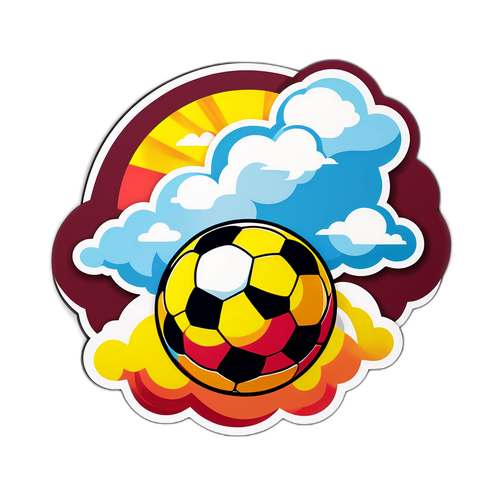 Balón de Fútbol Flotante entre Nubes